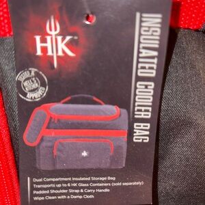 Insulated Cooler Bag - Black and Red